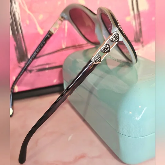 Tiffany & Co. "Return to Love" Sunglasses 56/18-140 Dark Havana 1 (With Case) - Picture 4 of 15